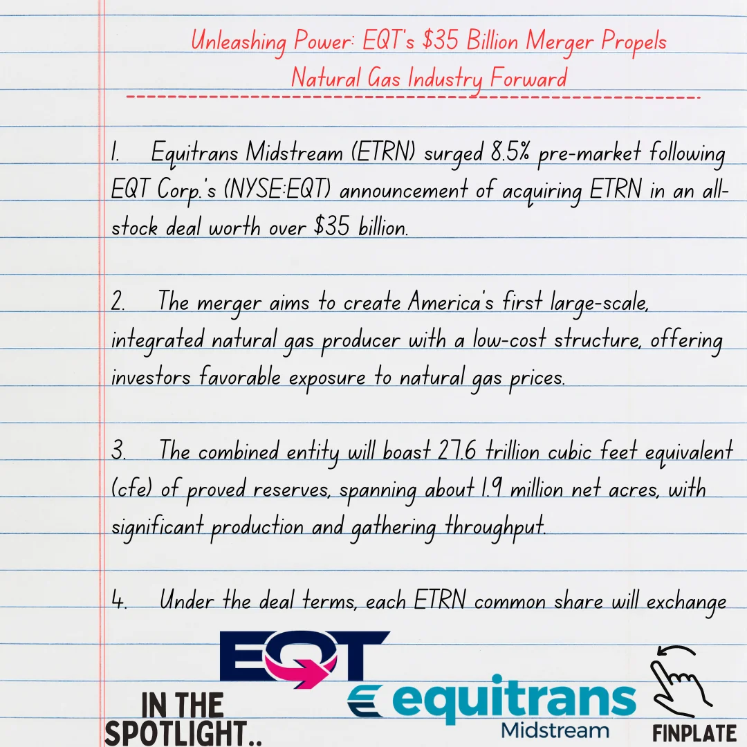 finplate- Unleashing Power: EQT's $35 Billion Merger Propels Natural Gas Industry Forward summary